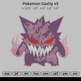 Pokemon Gastly V3 Embroidery