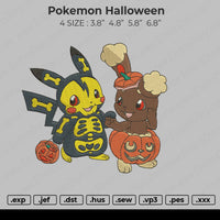 Pokemon Halloween Embroidery