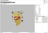 Pooh Autumn Embroidery File 6 sizes