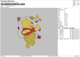 Pooh Autumn Embroidery File 6 sizes