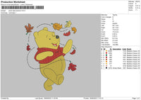 Pooh Autumn Embroidery File 6 sizes