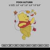 Pooh Autumn Embroidery File 6 sizes