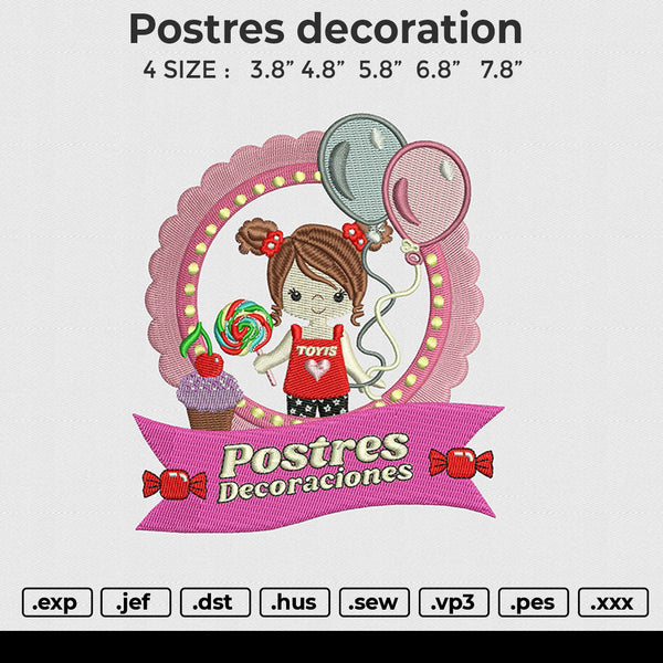 Postres Decoration Embroidery