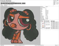 Powerpuf Girl w Bubles v2 Embroidery