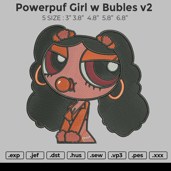 Powerpuf Girl w Bubles v2 Embroidery