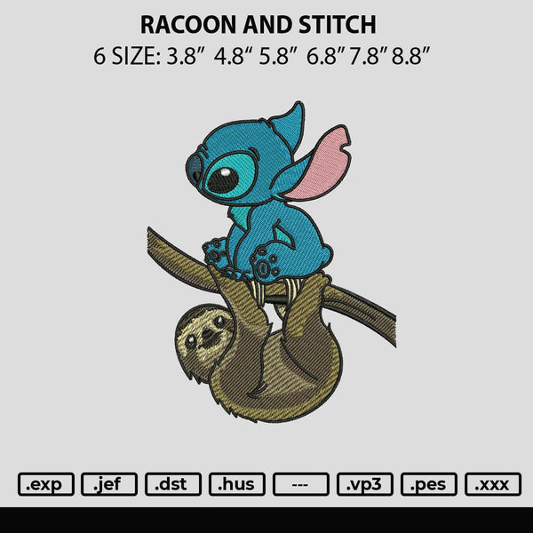 Racoon And Stitch Embroidery