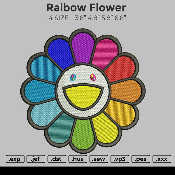 Rainbow Flower Embroidery