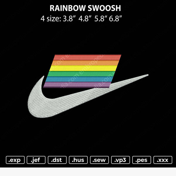 Rainbow Swoosh Embroidery