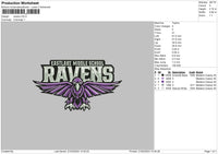Ravens Embroidery File 6 sizes