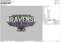Ravens Embroidery File 6 sizes