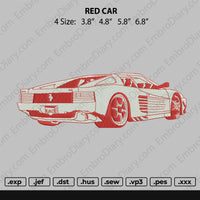 RED CAR embroidery