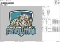 ENGLISH Bulldog revolution embroidery
