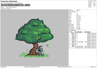 Robot Tree Embroidery File 6 sizes