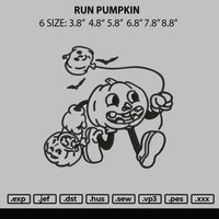Run Pumpkin Embroidery File 6 sizes