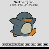 Sad Penguin Embroidery File 6 size