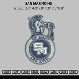 San Marino Hs Embroidery File 6 sizes