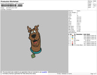 Scooby Doo Head  Embroidery