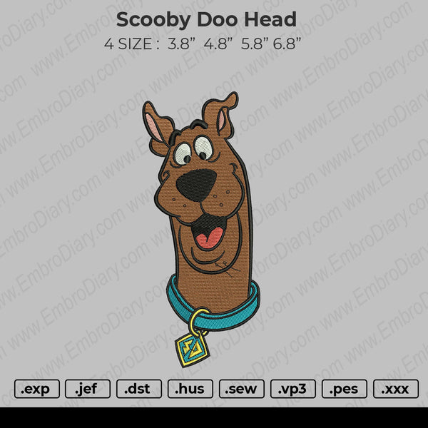 Scooby Doo Head  Embroidery