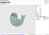 Sea Lion Embroidery File 6 size