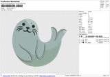 Sea Lion Embroidery File 6 size