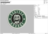 Seattle G Embroidery File 6 sizes