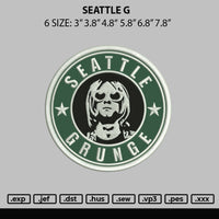Seattle G Embroidery File 6 sizes