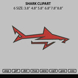 Shark Clipart Embroidery File 6 sizes