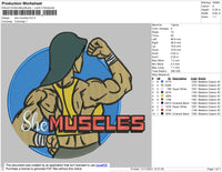 She Muscles Embroidery