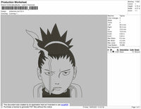 Shikamaru Outline Embroidery