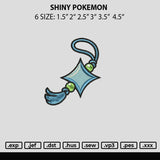 Shiny Pokemon Embroiery File 6 sizes