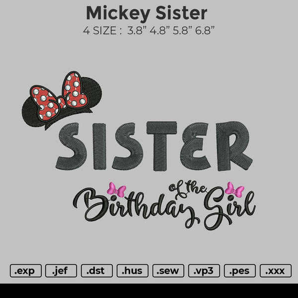 Mickey Sister Embroidery