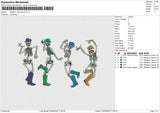 Skeleton Dancing v2 Embroidery
