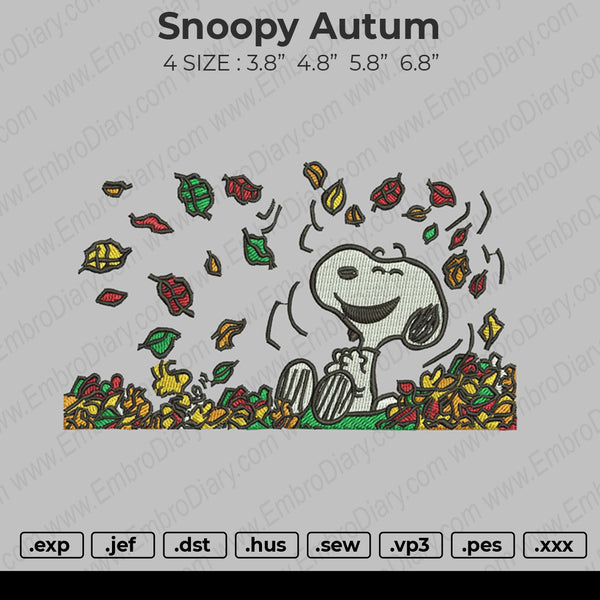 Snoopy Autum Embroidery