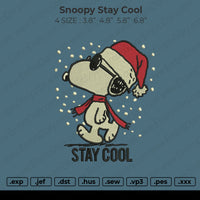 Snoopy Stay Cool Embroidery