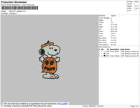 Snoopy Pumpkin Embroidery