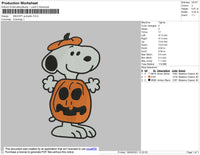 Snoopy Pumpkin Embroidery