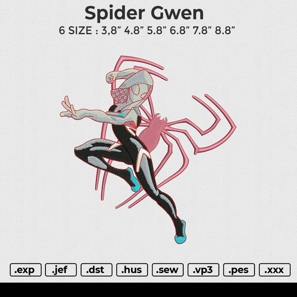Spider Gwen Embroidery File 6 size