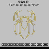 Spider Apl Embroidery File 6 sizes