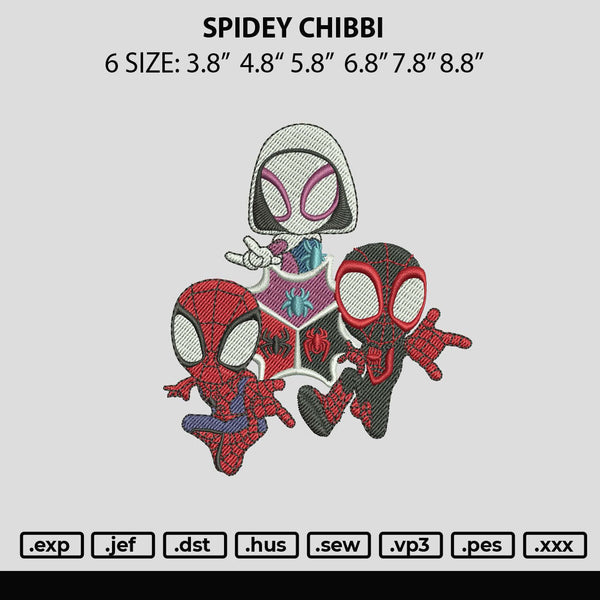 Spidey Chibbi Embroidery File 6 sizes