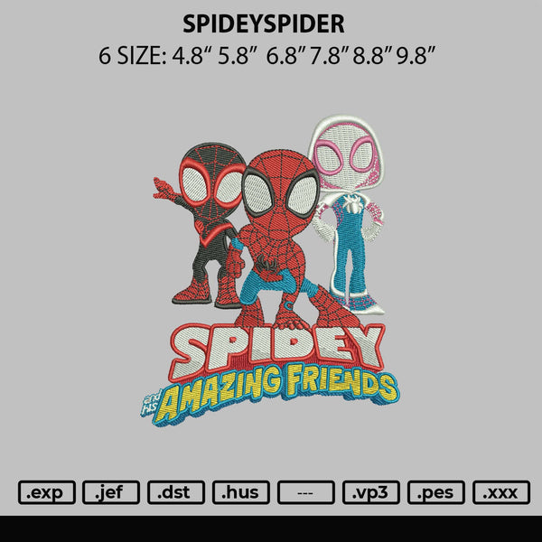 Spideyspider Embroidery File 6 sizes
