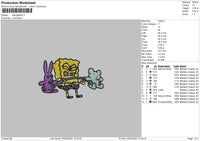 Spongeb Rabbit Embroidery File 6 sizes