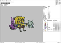 Spongeb Rabbit Embroidery File 6 sizes