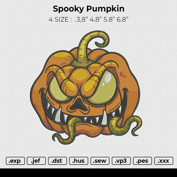 Spooky Pumpkin Embroidery