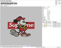 Supreme Mickey Embroidery
