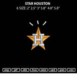 Star Houston Embroidery File 6 sizes