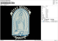Stay Blessed Embroidery File 6 sizes