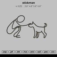 stickman Embroidery File 4 size