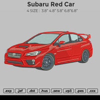 Subaru Red Car Embroidery