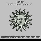 Sun Bw Embroidery File 6 sizes