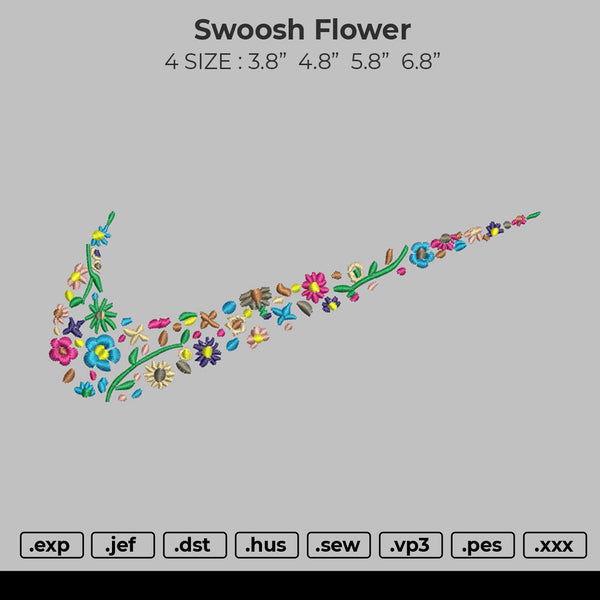 Swoosh Flowers Embroidery